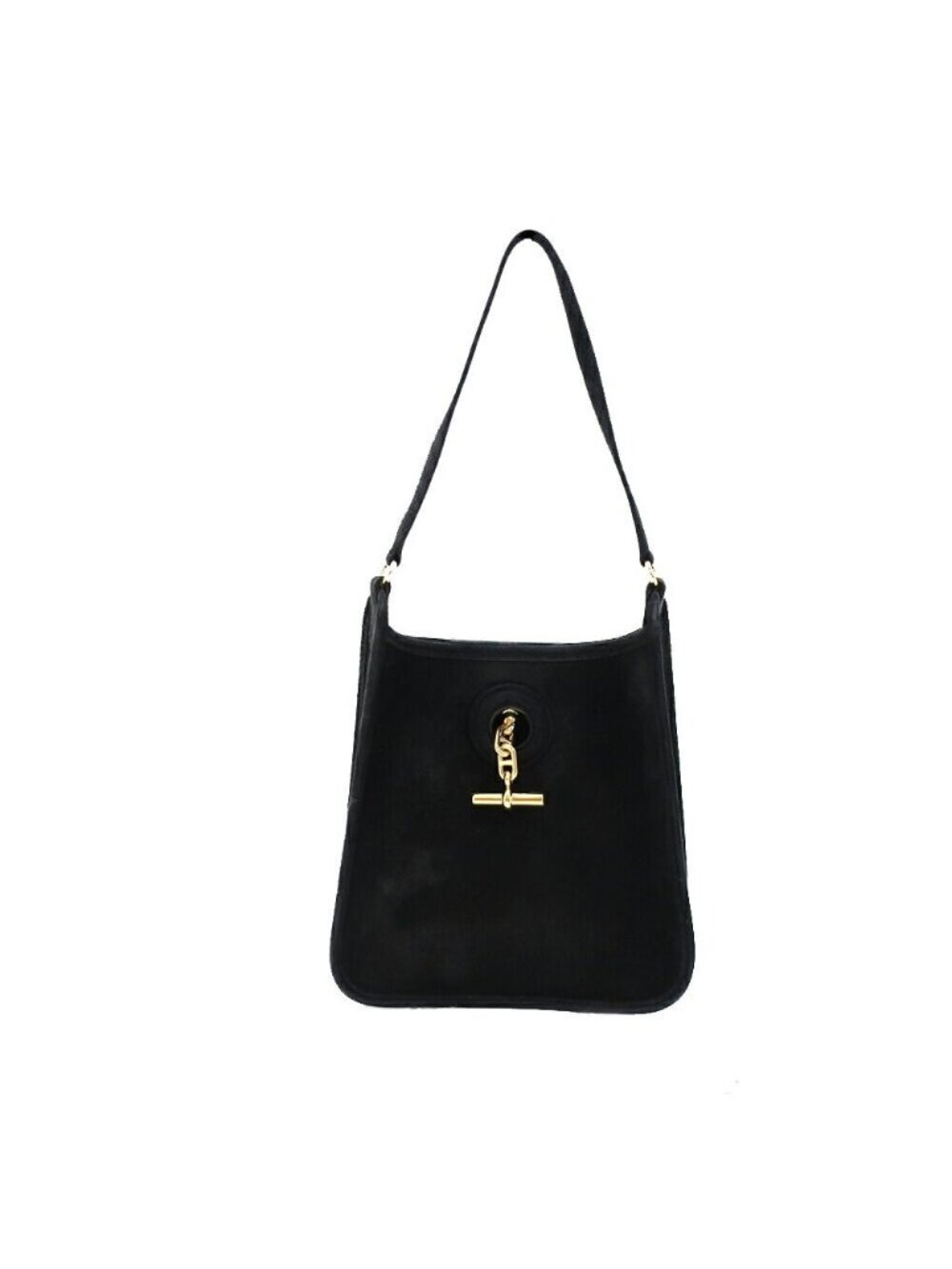 Hermes Heaven Vespa Dobris TPM Black Gold Manufactured Around Suede Handbag